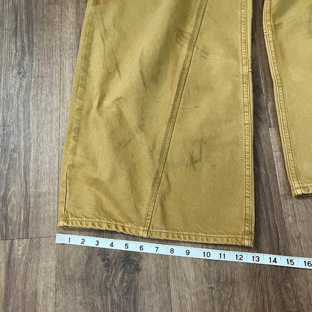 NEW Free People We The Free Chill Vibes Dropped Wide Leg Mustard Scout Jeans - Picture 5 of 12